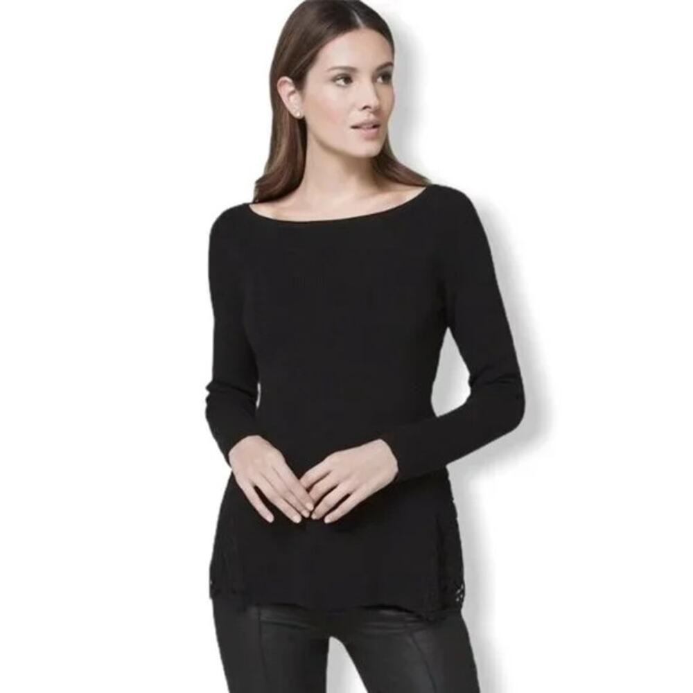 White House Black Market Ribbed Sweater With Lace in Back Size XS